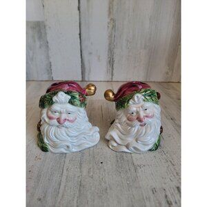 Santa candle stick holder face ceramic xmas home decor